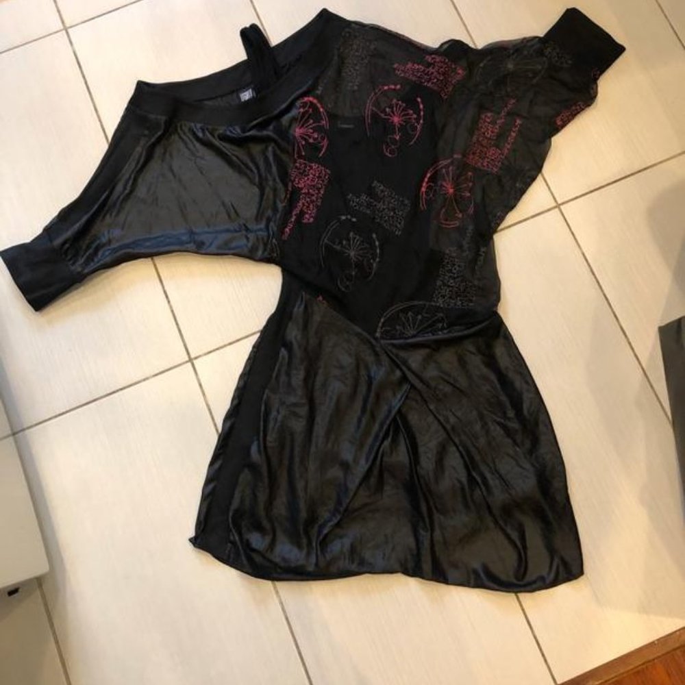 Legatte Mini Dress Black with Pink Size 4 - Picture 4 of 8